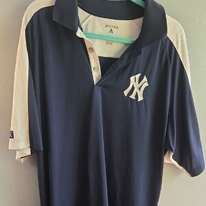 Antigua Navy and White New York Yankees Polo